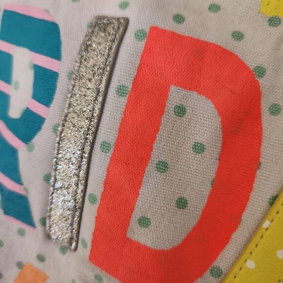 Is it Friday Yet girls tote bag canvas polka dot fun colorful cream - Picture 3 of 5